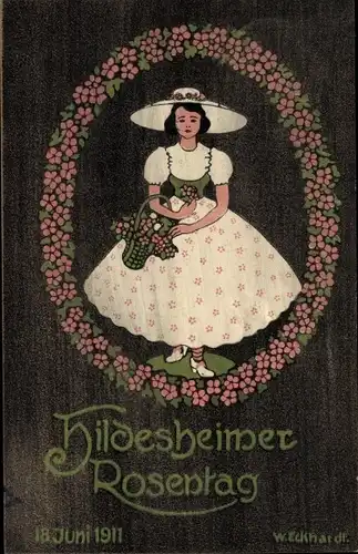 Künstler Ak Eckhardt, W., Hildesheim in Niedersachsen, Hildesheimer Rosentag 1911
