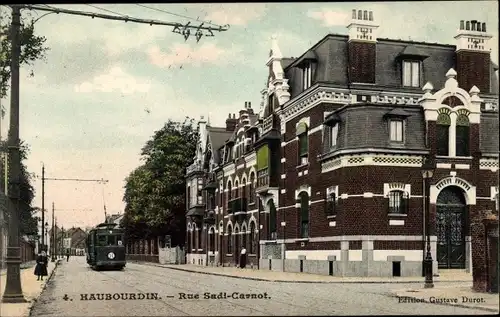 Ak Haubourdin Nord, Rue Sadi Carnot, Straßenbahn