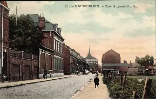 Ak Haubourdin Nord, Rue Auguste Potie