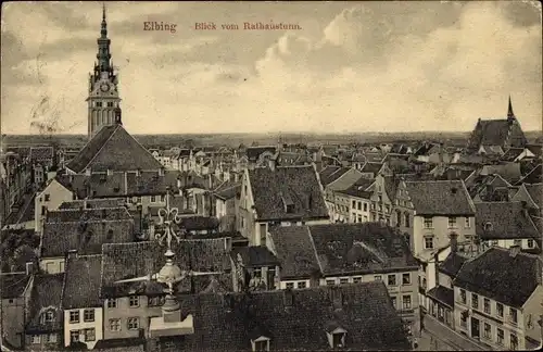 Ak Elbląg Elbing Westpreußen, Blick vom Rathausturm