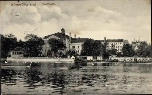 Ak Kaliningrad Königsberg Ostpreußen, Stadthalle, Wasserseite