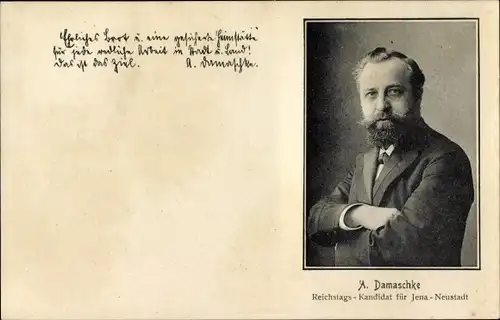 Ak A. Damaschke, Reichstags Kandidat für Jena Neustadt, Zitat, Heimstätte