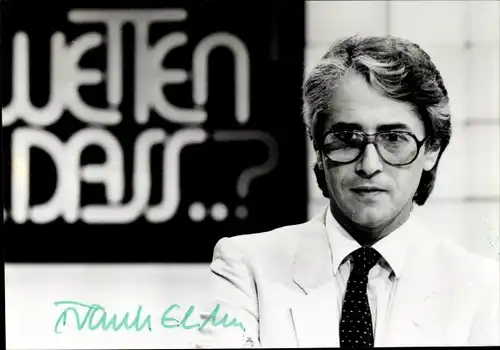 Ak Moderator Frank Elstner, Wetten Dass, Portrait, Autogramm