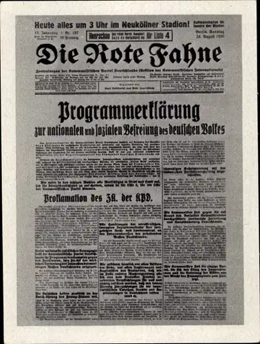 Sammelbild Geschichte der deutschen Arbeiterbewegung, 46 Programm zur Befreiung des Dt. Volkes 1930