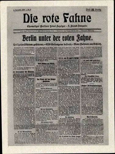 Sammelbild Geschichte der deutschen Arbeiterbewegung, 3 Erste Ausgabe der Roten Fahne