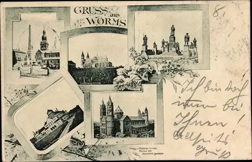 Ak Worms am Rhein, Liebfrauenkirche, Lutherdenkmal