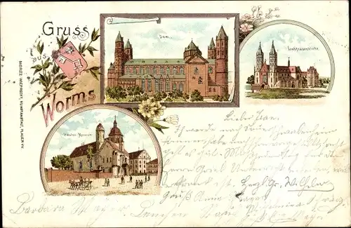 Litho Worms in Rheinland Pfalz, Dom, Liebfrauenkirche, Wappen