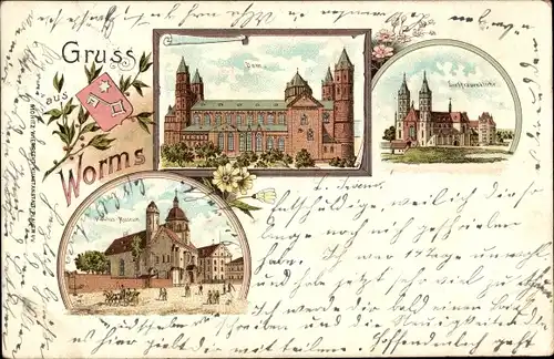 Litho Worms in Rheinland Pfalz, Dom, Liebfrauenkirche, Wappen