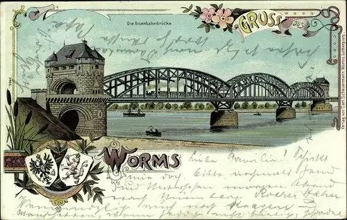 Wappen Litho Worms, Eisenbahnbrücke