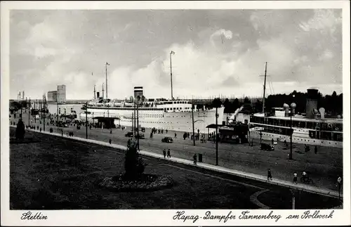 Ak Szczecin Stettin Pommern, Hapag, Dampfer Tannenberg, Bollwerk, Seedienst Ostpreußen
