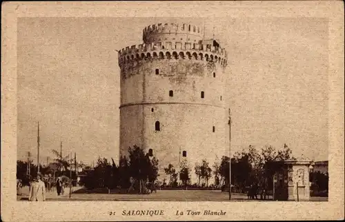 Ak Thessaloniki Thessaloniki Griechenland, Weißer Turm