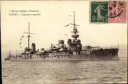 Ak Französisches Kriegsschiff Verite, Französische Marine