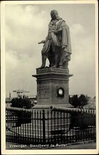 Ak Vlissingen Zeeland Niederlande, Standbeeld Michiel Adriaanszoon de Ruyter