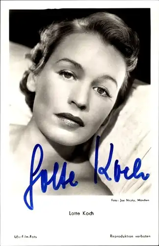 Ak Schauspielerin Lotte Koch, Portrait, Autogramm