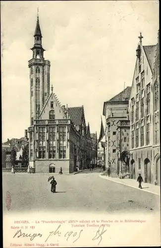 Ak Brügge Brügge Flandern Westflandern, Die Pooterslogie und die Veranda der Bibliothek