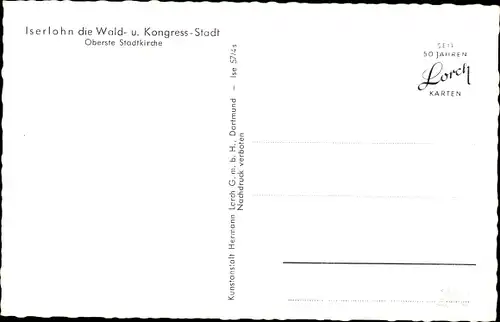 Ak Iserlohn im Märkischen Kreis, Obere Stadtkirche