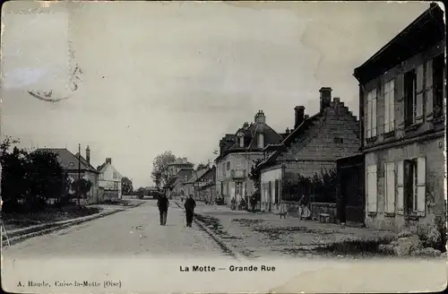 Ak La Motte Oise, Grande Rue