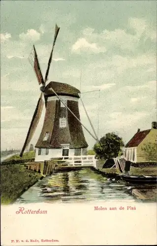 Ak Rotterdam Südholland Niederlande, Molen aan de Plas