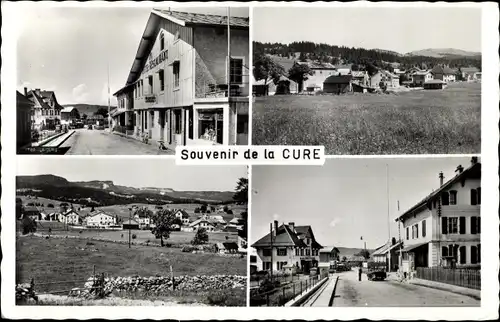 Ak La Cure Kanton Waadt, Straße, Ortsansicht, Panorama