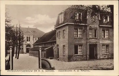 Ak Ouderkerk aan de Amstel Nordholland, Patronaatsgebouw, R. K. School