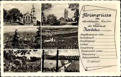 Ak Iserlohn im Märkischen Kreis, Blick über die Stadt, Seilersee, Rupenteich