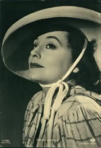 Ak Schauspielerin und Sängerin Zarah Leander, Hut, Portrait