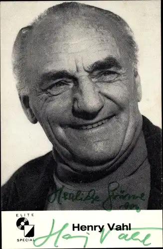 Ak Sänger Henry Vahl, Portrait, Elite Special-Schallplatten, Autogramm