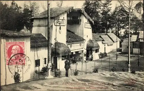 Ak Bruxelles Brüssel, Exposition 1910, Villagde Senegalais, Paradis des Singes