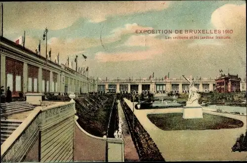 Ak Bruxelles Brüssel, Exposition 1910, les sections et les jardins francais