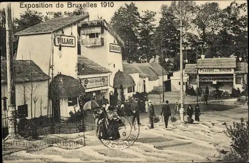 Ak Bruxelles Brüssel, Exposition 1910, Village Senegalais