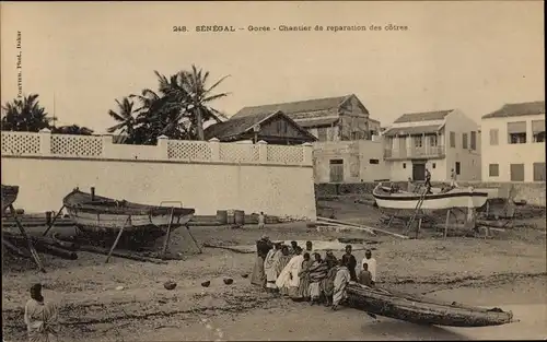 Ak Goree Senegal, Kutterreparaturwerft