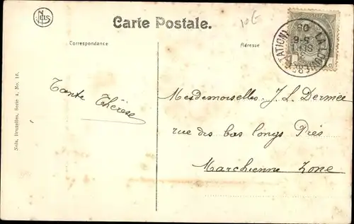 Ak La Louvière Wallonien Hennegau, Gerichtsgebäude, Denkmal