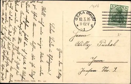 Ak Gera in Thüringen, Mühlgrabenpartie