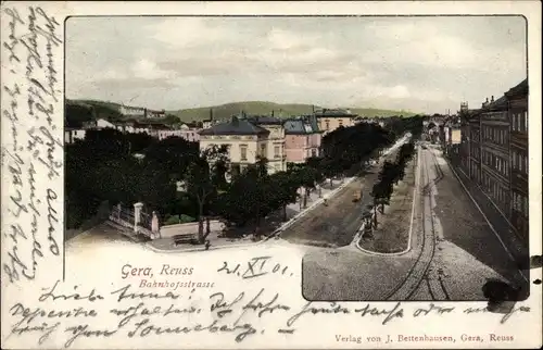 Ak Reuß Gera in Thüringen, Bahnhofsstraße