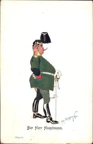 Künstler Litho Schönpflug, Fritz, Der Herr Hauptmann, Karikatur