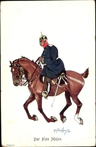 Künstler Litho Schönpflug, Fritz, Der Herr Major, Karikatur