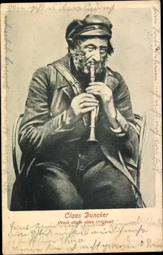 Ak Claas Duncker, Portrait, Flöte