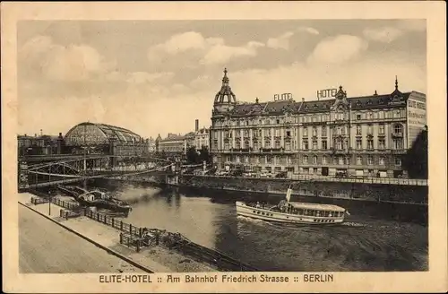 Ak Berlin Mitte, Bahnhof Friedrichstraße, Elite-Hotel