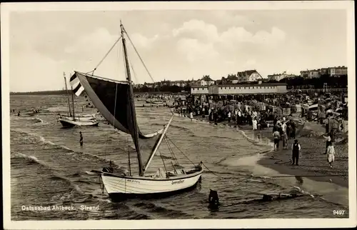 Ak Ostseebad Ahlbeck, Strand, Segelboot