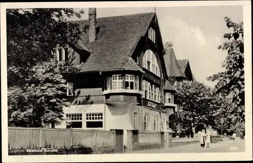 Ak Ostseebad Bansin Heringsdorf auf Usedom, Straßenpartie mit Häuserfronten