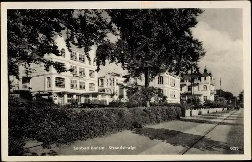 Ak Ostseebad Bansin Heringsdorf auf Usedom, Partie auf der Strandstraße, Haus Germania