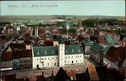 Ak Freiberg in Sachsen, Totalansicht, Petriturm