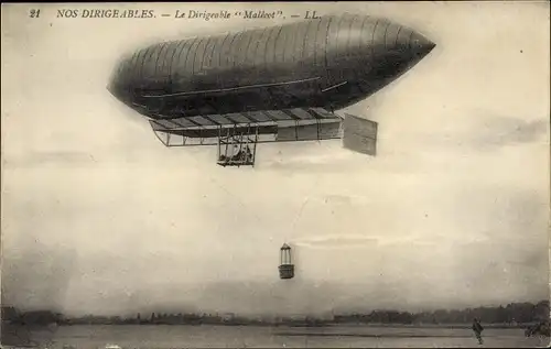 Ak Französisches Luftschiff, Malécot-Luftschiff