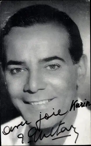 Foto Ak Sänger und Schauspieler Georges Guétary, Portrait, Autogramm