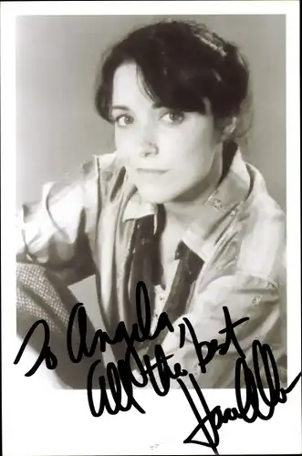 Foto Schauspielerin Karen Allen, Portrait, Autogramm