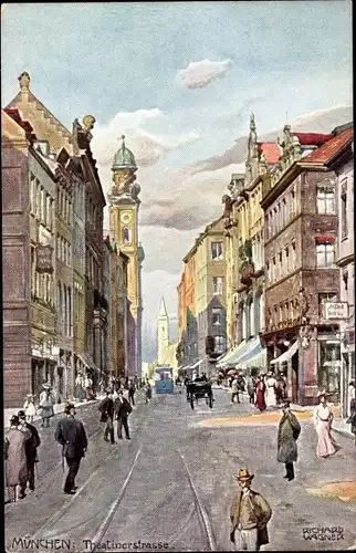 Künstler Ak Wagner, Richard, München Oberbayern, Theatiner Straße