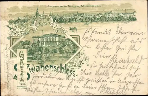 Vorläufer Litho Zwickau in Sachsen, Schwanenschloss, Panorama