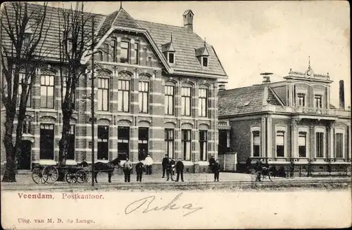 Ak Veendam Groningen Niederlande, Postamt