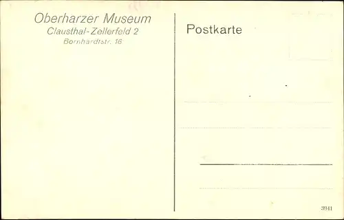 Ak Clausthal Zellerfeld, Oberharzer Museum, Vor Ort, Bornhardtstraße 16