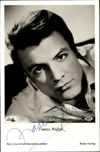 Ak Schauspieler Franco Andrei in Tanz der Sonne, Autogramm